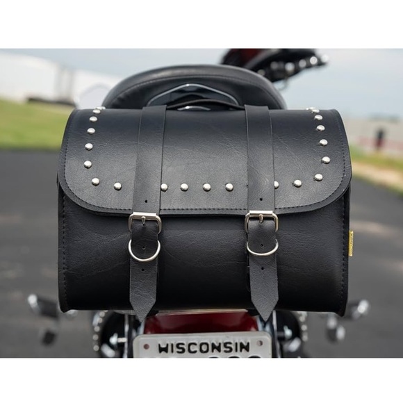 Willie & Max Black Magic Sissy Bar Bag Motorcycle Riding Biker Saddlebag - Picture 1 of 12